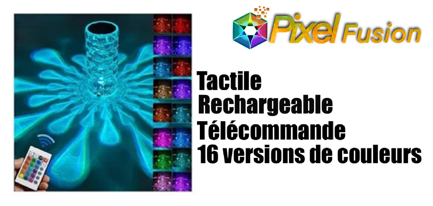 Lampe LED Effet Diamant Rechargeable et Tactile pour Décoration
