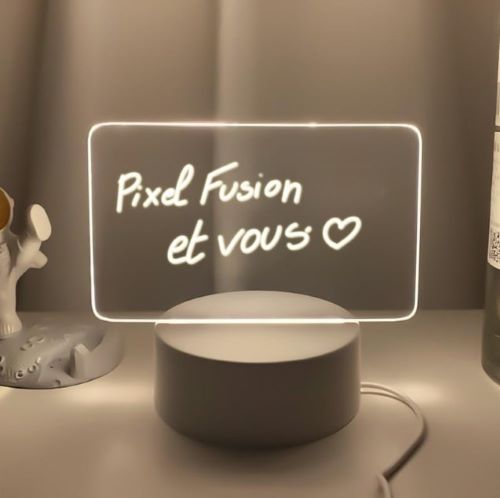 Tableau d’écriture à la main en acrylique 3D avec éclairage LED