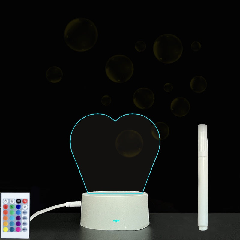 Tableau d’écriture à la main en acrylique 3D avec éclairage LED