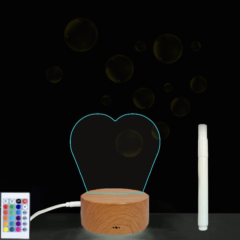 Tableau d’écriture à la main en acrylique 3D avec éclairage LED