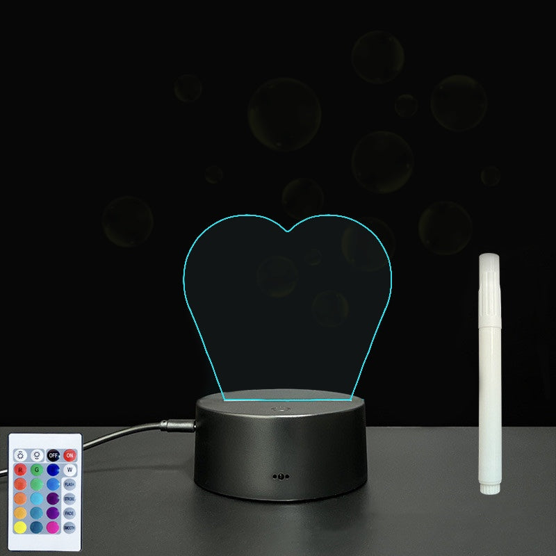 Tableau d’écriture à la main en acrylique 3D avec éclairage LED