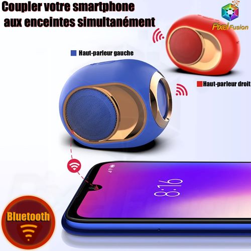 Enceinte design bluetooth décorative portable extérieur sans fil subwoofer - Coupler votre smartphone