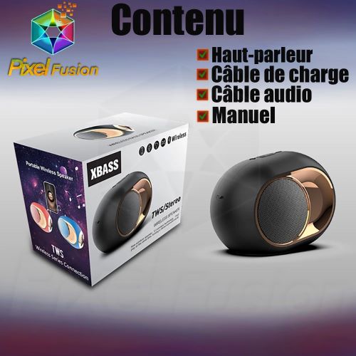 Enceinte design bluetooth décorative portable extérieur sans fil subwoofer - Contenu de la boite
