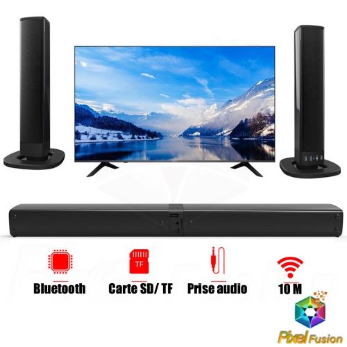 Enceintes Bluetooth stéréo surround détachables convertible en barre de son rechargeable - Les connectivités