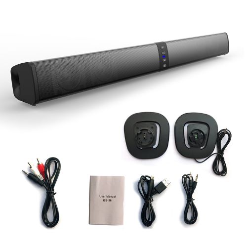 Enceintes Bluetooth stéréo surround détachables convertible en barre de son rechargeable - Contenu