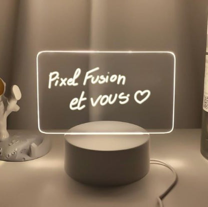 Tableau d’écriture à la main en acrylique 3D avec éclairage LED