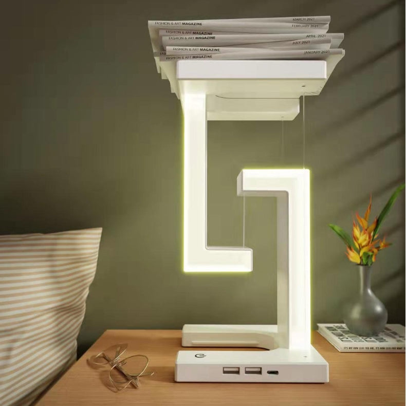 Lampe de table flottante avec chargeur sans fil pour smartphone