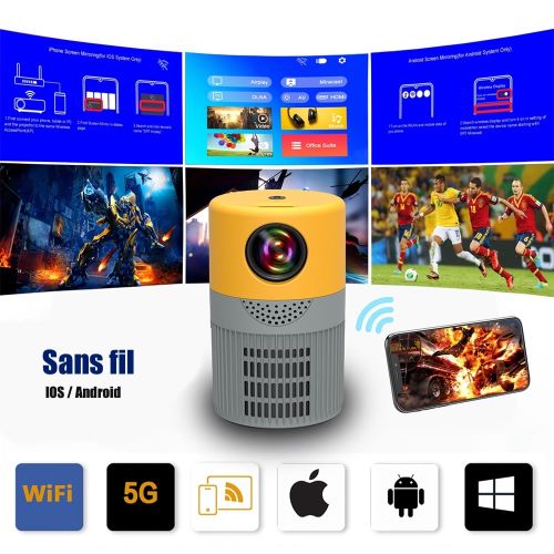 YT 400 Projecteur WiFi 5G/2.4G Full HD 1080P avec Audio de Qualité